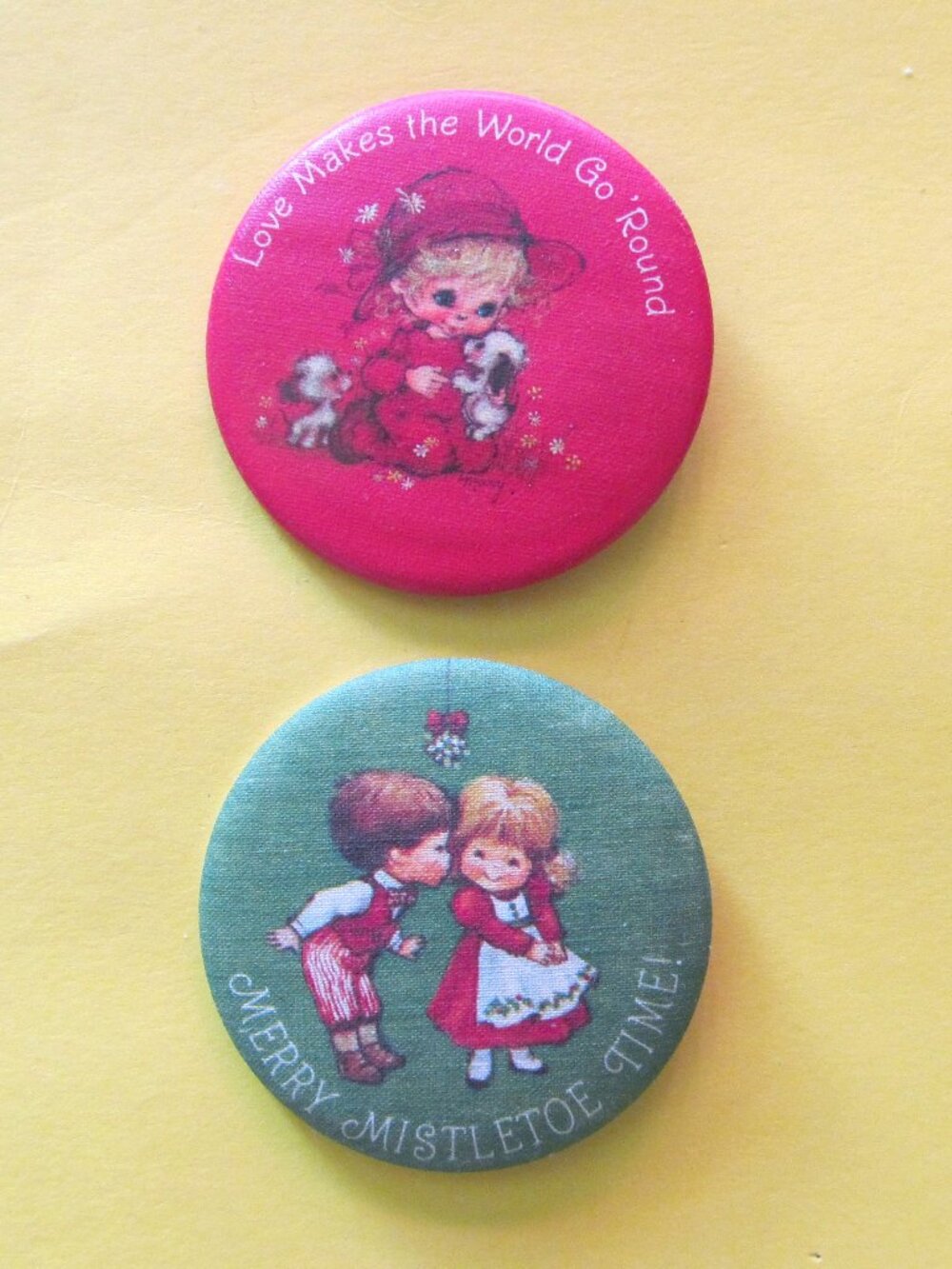 Vintage Hallmark pinback buttons